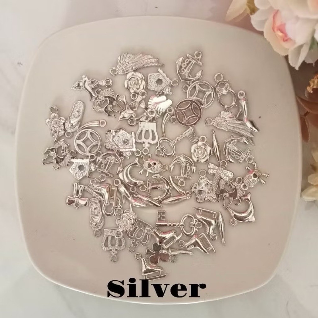 [50 ชิ้น] CHARM BEADS - SILVER & GOLD BEADS - ห้อย BEADS