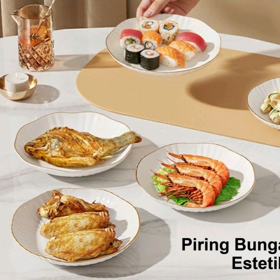 BMW Tray แผ่นเสิร์ฟพลาสติกสวยงาม ถาดดอกไม้เกรดอาหาร จานขนมเดซี่ตัดทอง
