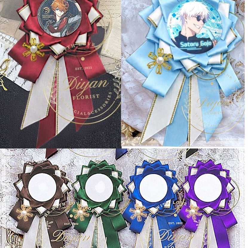 Rosette badge // ita bag // ริบบิ้น lighstick // ตกแต่งป้ายพิน // ริบบิ้นคอสเพลย์