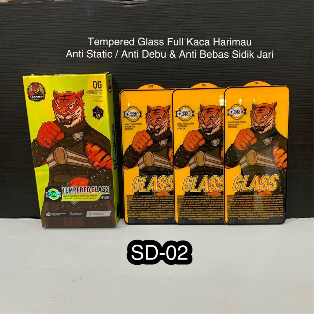(SD02) TG Clear Anti Static / ป้องกันฝุ่น ESD Full Tiger Glass เข้ากันได้กับ Xiaomi Mi 10i ไมล์ 10 ไ