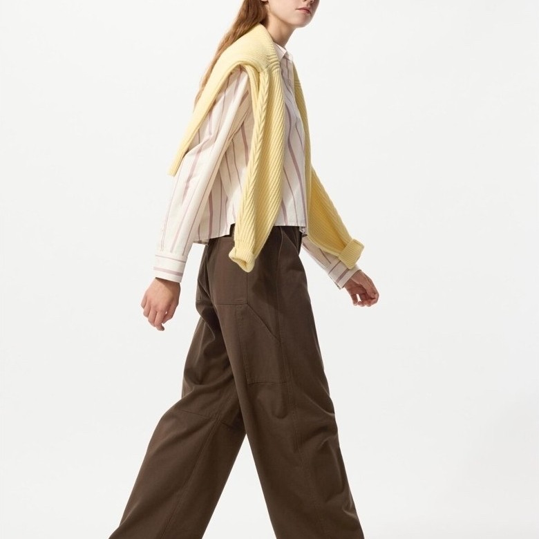 PRELOVED UNIQLO DARK BROWN CURVE PANTS SIZE M