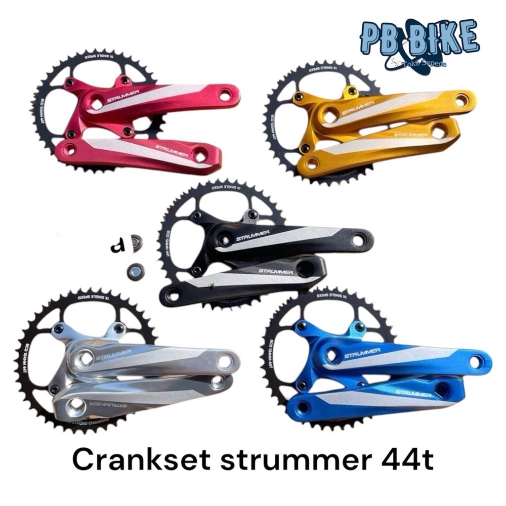Strummer Crankset ความเร็วเดียว 34-40-44t D-10 170mm