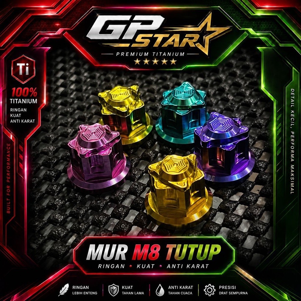 M8 TITANIUM NUT 12 THREAD TITANIUM NUT
