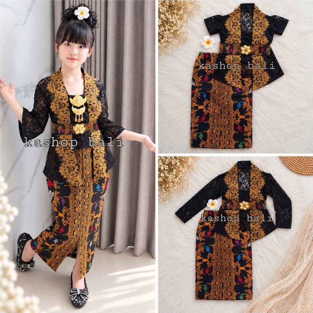 KUTUBARU SPECIAL BLACK GOLD CHILDRENS KEBAYA SET