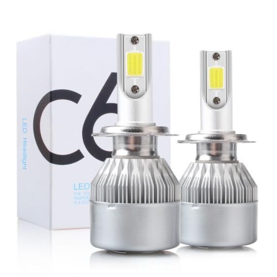 C6 ไฟหน้ารถ Led ไฟหน้า C6 เงิน H1 H4 H7 H11 900 9006 H8 18 วัตต์สีขาวราคาชุด 2 ชิ้น