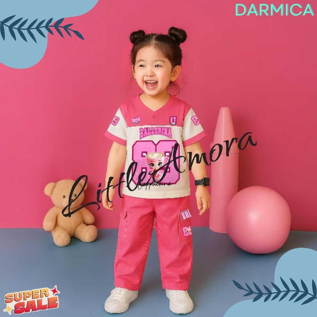 เด็กผู้หญิง Ballerina เสื้อผ้าเด็ก Terry Cargo กางเกง Bd