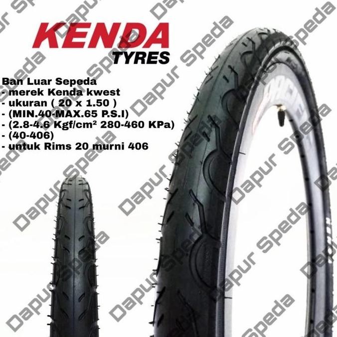 ยางจักรยาน Kenda 20 x 1.50 สําหรับขอบ 20 406 seli noris 20x1.50