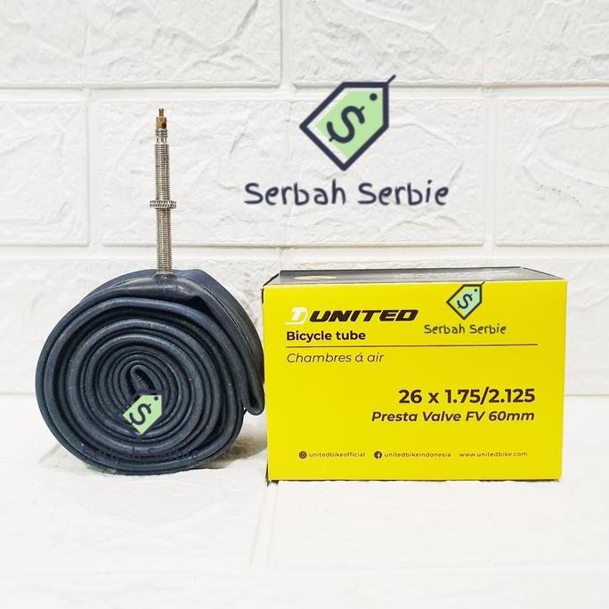 ยาง IN BICYCLE 26X1.75 26X2.125 60MM UNITED 60 MM PRESTA VALVE FV 26X175 26X190 26X195 26X200 26X210