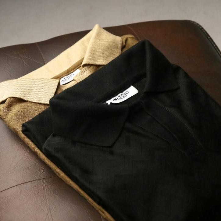 Ct_C1077 Inattivo Bohem เสื้อโปโลถักเสื้อโปโลผู้ชายถัก Premium Stretch | เรียบหรู (S-Xl) Fsd-34