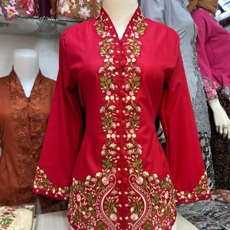 KATUN ปัก Cotton Encim Kebaya // Encim Kebaya Top // ล่าสุด Encim Kebaya