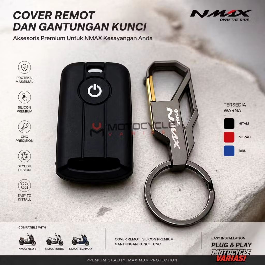 GANTUNGAN Nmax Turbo Neo S Techmax Logo Keychain Package และ Nmax Turbo Neo S Techmax Remote Silicon