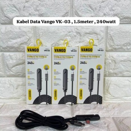 สายเคเบิล DATA VANGO VK 03.1.5M . 240W.COLOKAN TYPE C TO C SUPPORT ชาร์จเร็ว