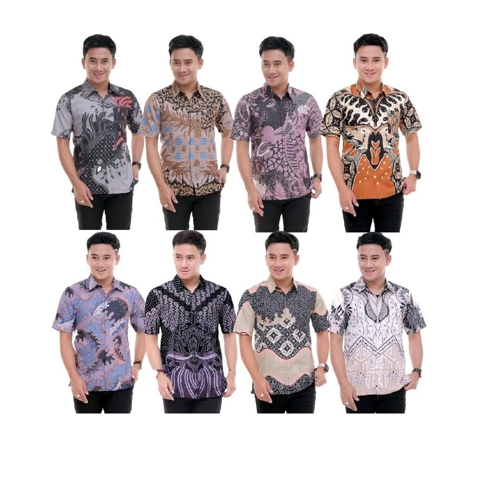KEMEJA เสื้อเชิ้ตบาติกแขนสั้นผู้ชาย / ผ้าบาติกพรีเมี่ยม Azriel / เสื้อเชิ้ตบาติกแขนสั้นผู้ชาย