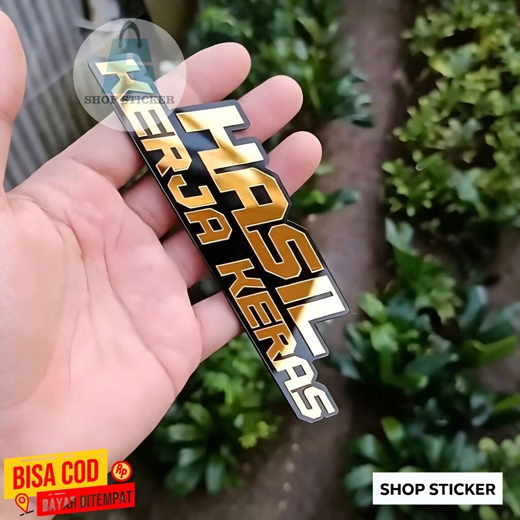 SHOP Hard Work Emblem 1 PC โลโก้นูน Cool อุปกรณ์มอเตอร์ไซค์ Variations