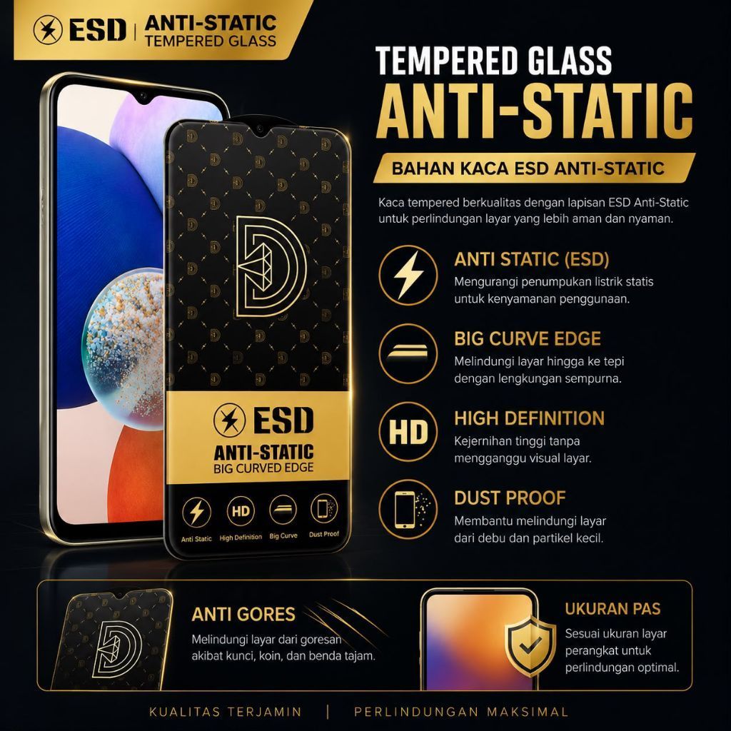 กระจกกันรอยขีดข่วนป้องกันไฟฟ้าสถิตย์สําหรับ Vivo Y22 Y22S