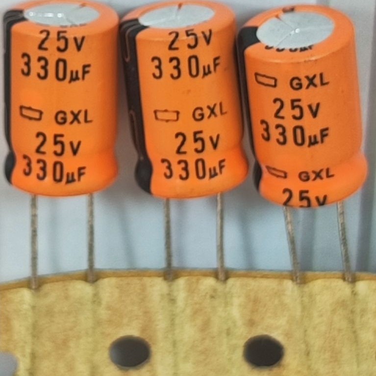 Elco 330uf 25v สีส้ม