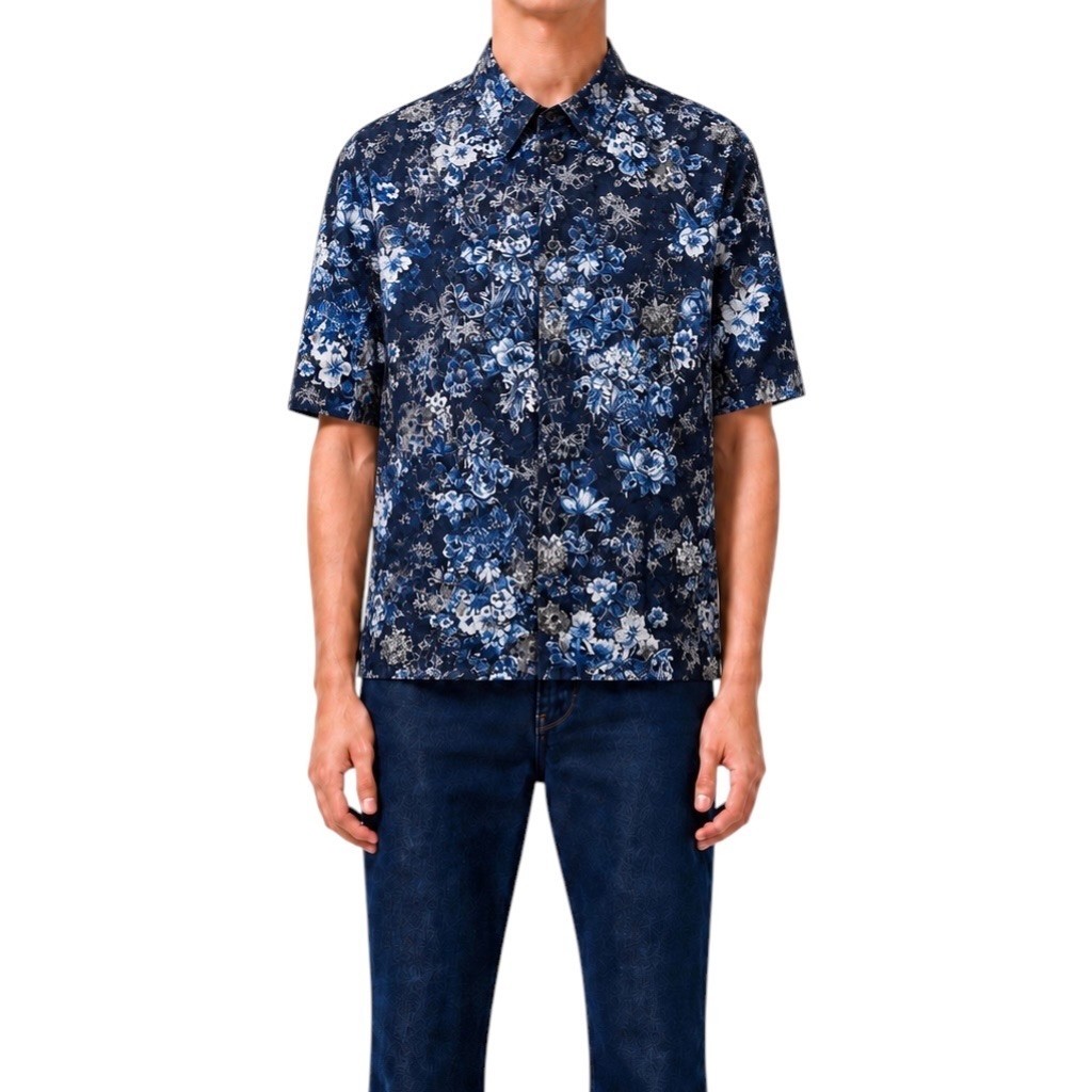 Tornado Mart Made In Japan Floral Textured Button Up