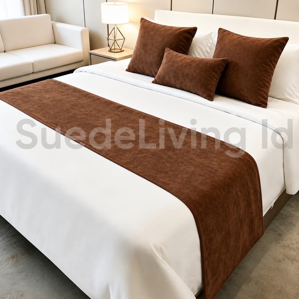 Elegant Hotel Premium Suede Bed Runner ที่นอนตกแต่งชุดหมอนและปก 35x35 ซม.