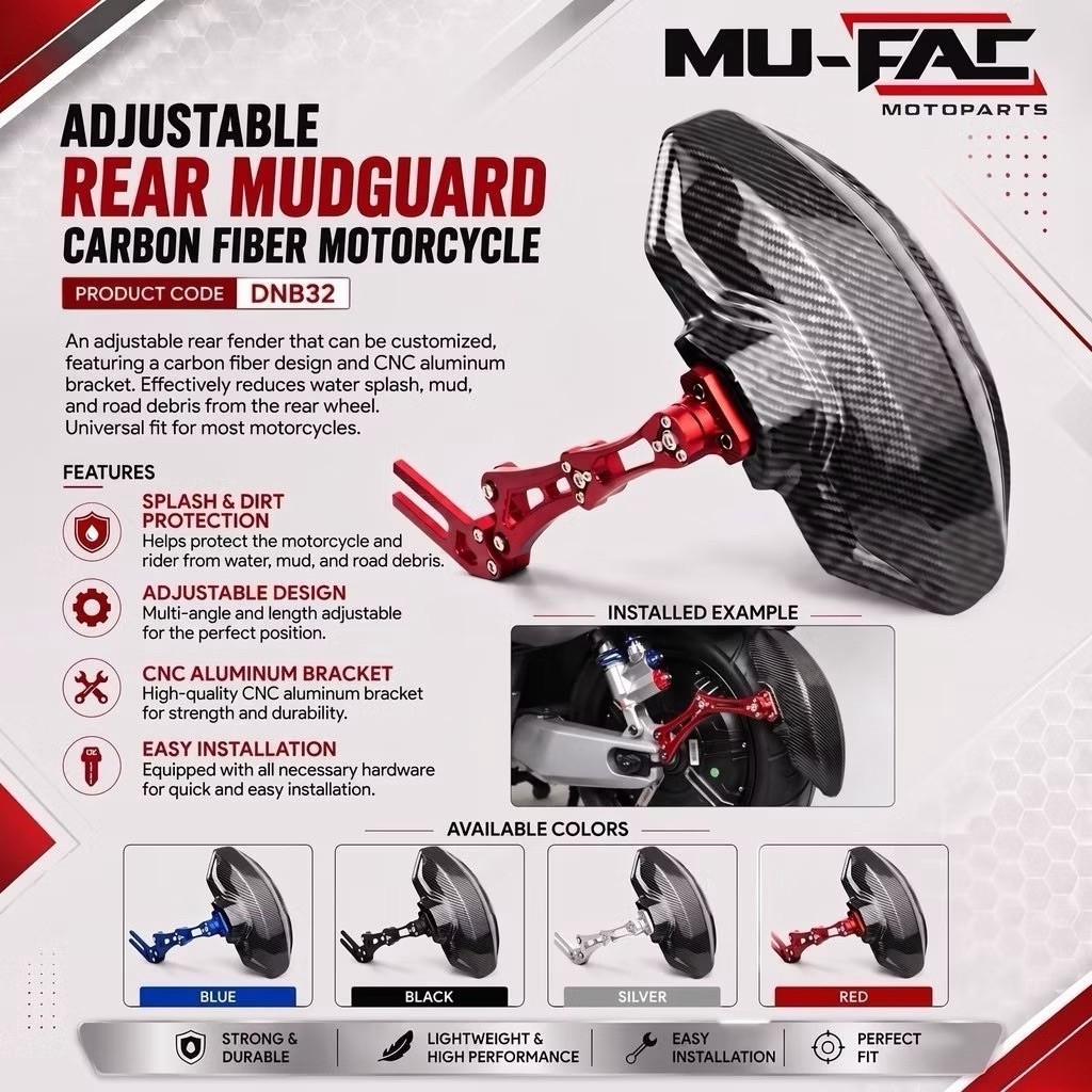 UNIVERSAL MUDGUARD สําหรับรถจักรยานยนต์ทั้งหมดคาร์บอน REAR FALCON R15 V3 CBS NINJA R25 MT15 ETC.