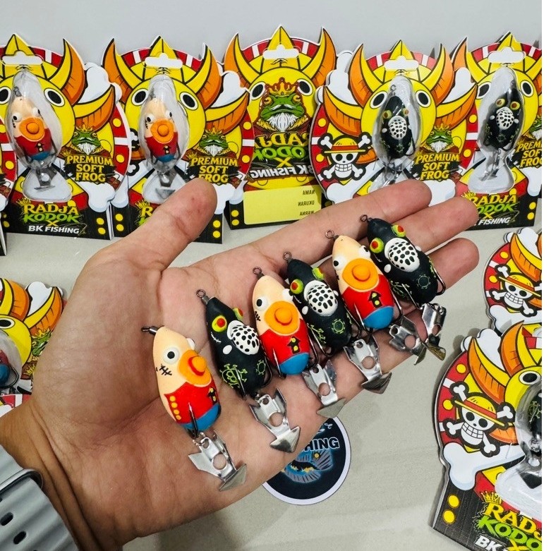 RADJA KODOK PREMIUM SOFT FROG ONE PIECE THOUSAND 4CM 6GRAM SOFT FROG 3D ONE PIECE || เหยื่อหล่อสําหรับปลางูและโทแมน