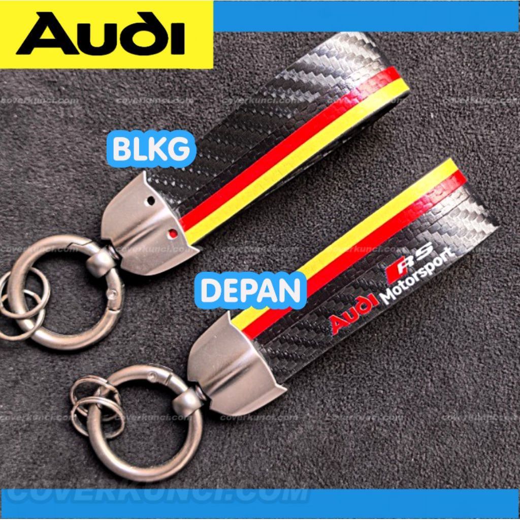 GANTUNGAN AUDI RS MERCEDES AMG PERTRONAS BMW MSPORT MOTORSPORT หนังคาร์บอน LANYARD KEYRING STRAP