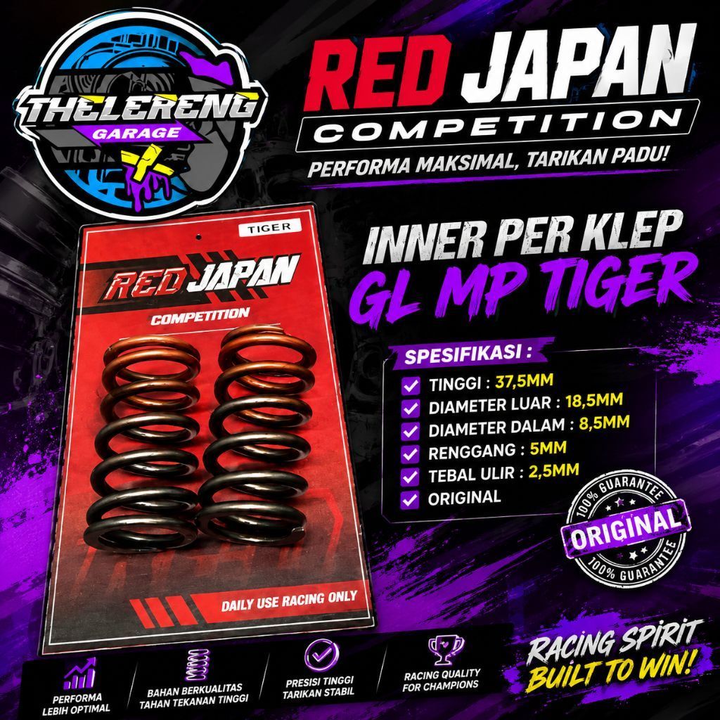 วาล์วภายใน SPRING TIGER MP GL CB RED JAPAN COMPETITION ORIGINAL Thelereng_Garage Shop