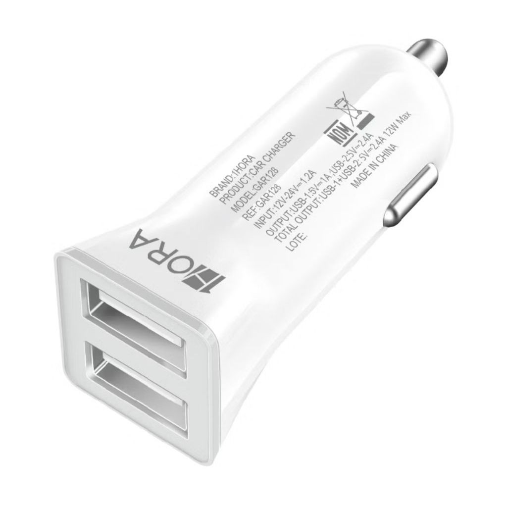 1HORA ที่ชาร์จแบตในรถชาร์จเร็ว Dual USB 2.4A แบบพกพา