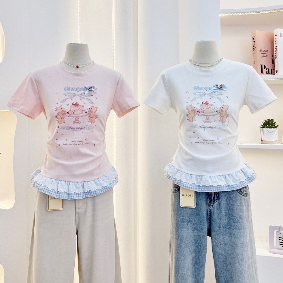 BEARY TOP BASIC GROSE RUFFLE TOP