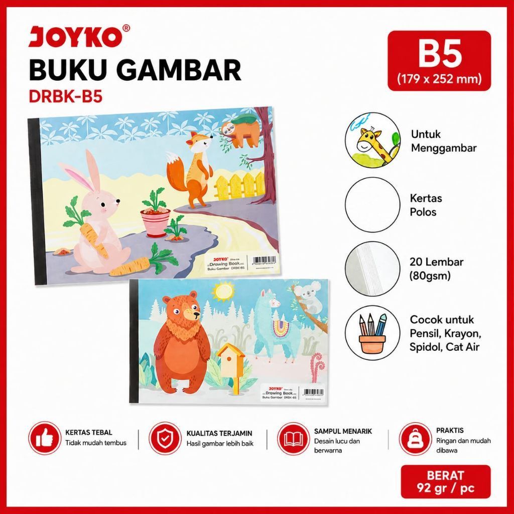 JOYKO B5 DRAWING BOOK / หนังสือแบบวาด DRBK-1B5 ขายปลีก