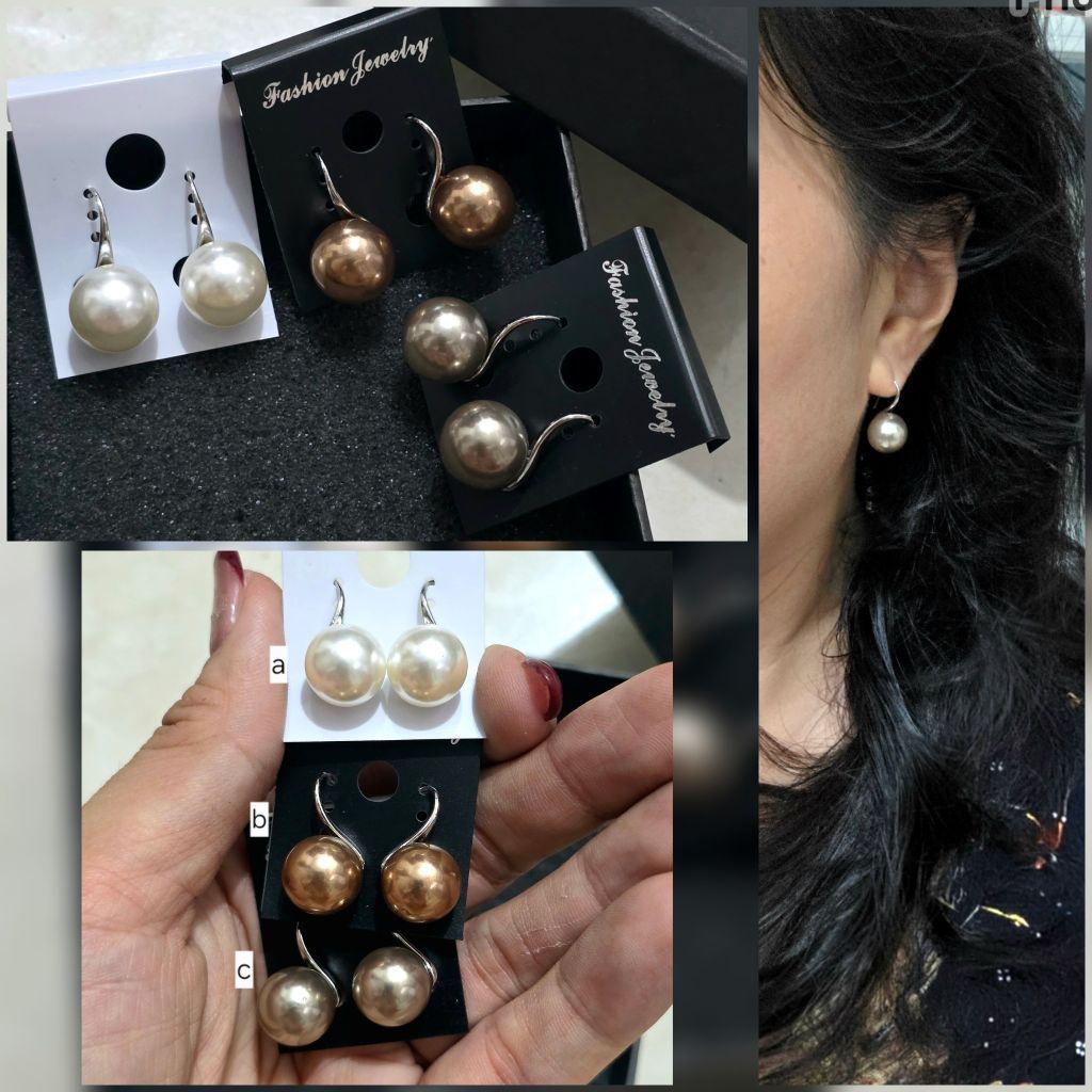 ต่างหูคุณภาพพรีเมี่ยม Silver Plated 925ix Pearl ต่างหู Ts007
