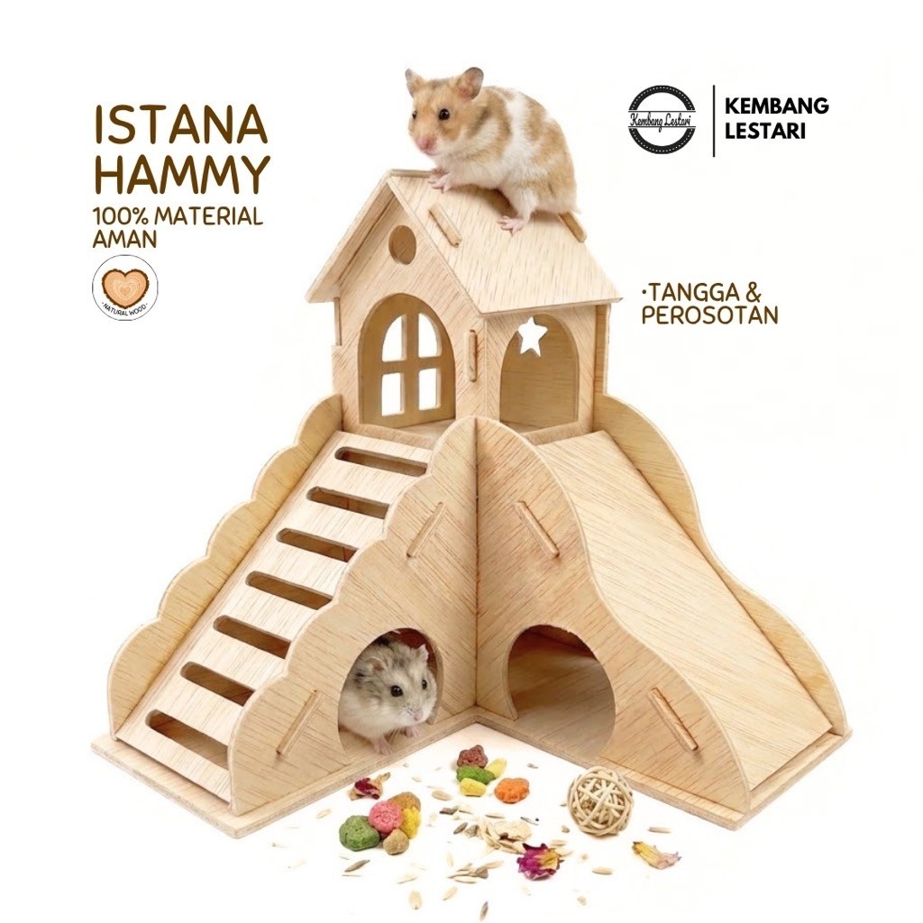 HAMSTER HOUSE WOODEN HAMSTER PALACE TIER