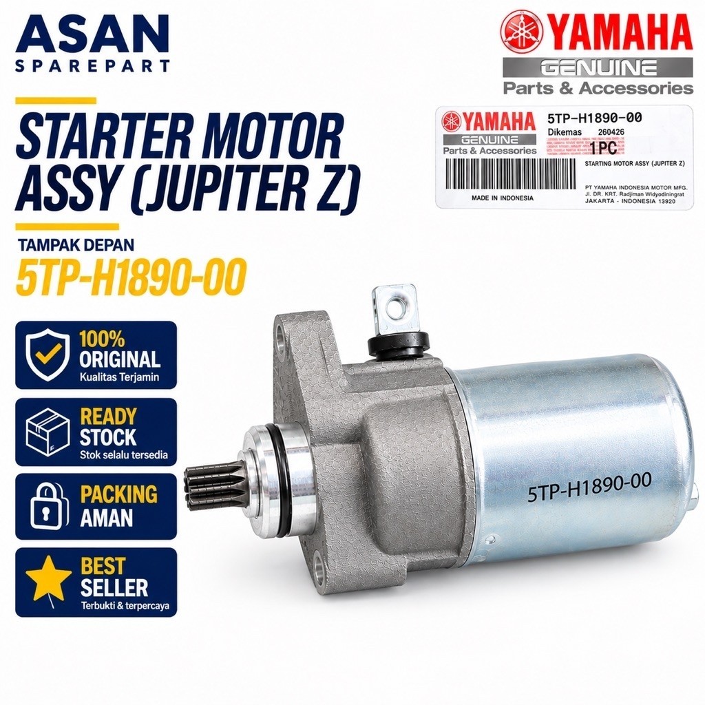 Dynamo Starter Motor Assy 5TP-H18100-00 Yamaha Jupiter Z Burhan Vega R ใหม่ Lama Crypton เดิม