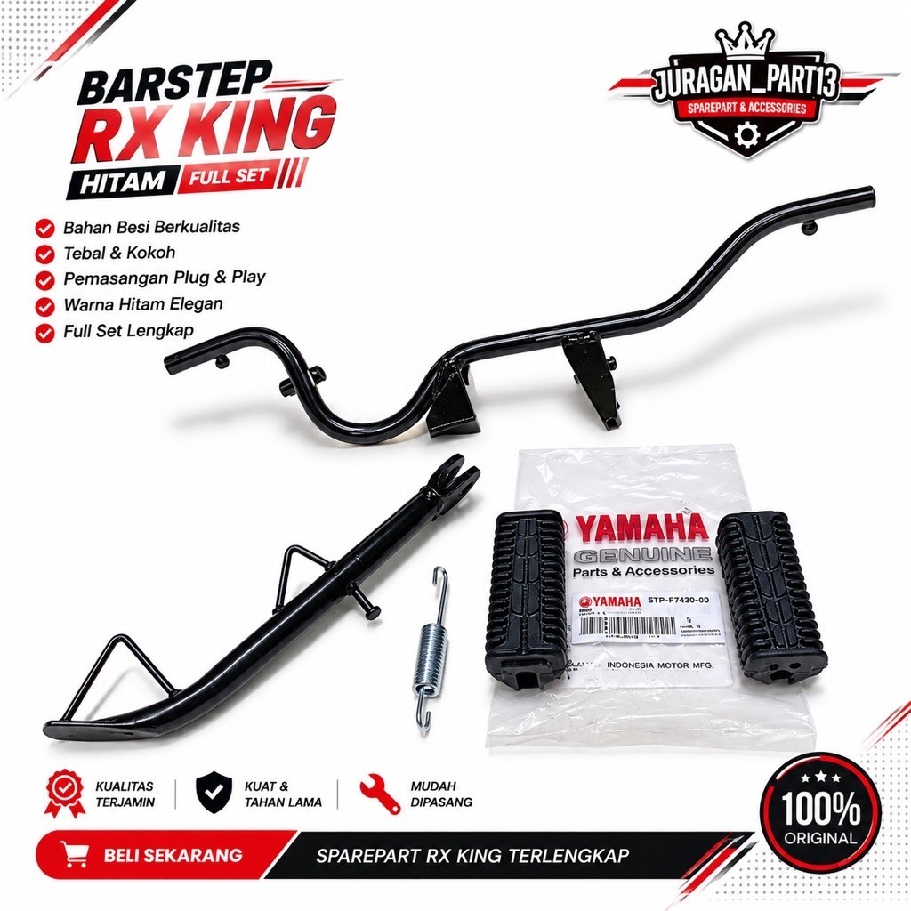 Barstep step rx king พักเท้าหน้า rx king rxs ชุดสีดํา std ข้างและยาง