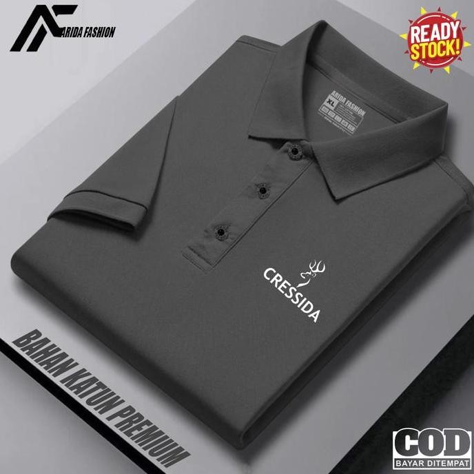 ...!! Cressida เสื้อโปโลสีขาว Distro เสื้อโปโลผู้ชายแขนสั้น / วัสดุเย็น เสื้อคอปก / พรีเมี่ยม Unisex