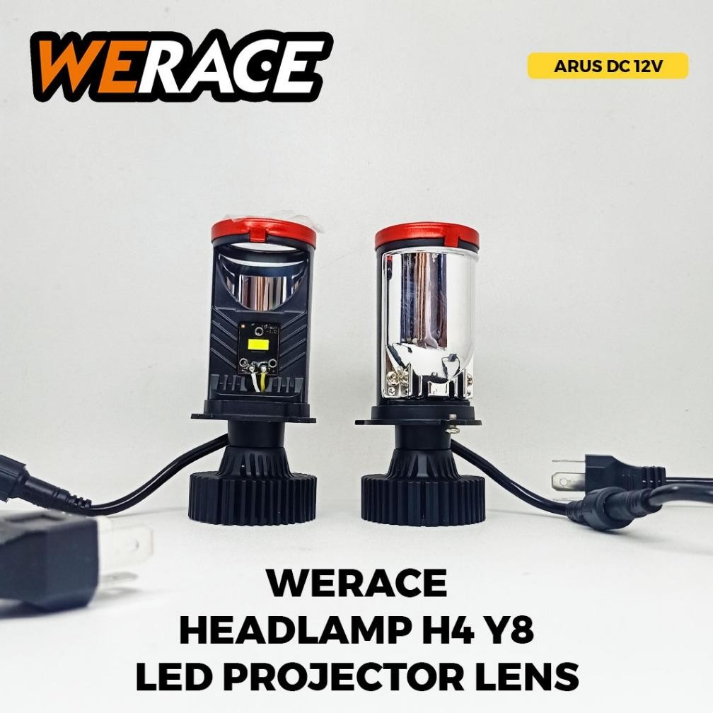 Werace ไฟหน้า Led คู่ H4 Mini โปรเจคเตอร์โปรเจคเตอร์ Y8D Y8 ไฟหน้า Super Bright รถจักรยานยนต์รถยนต์