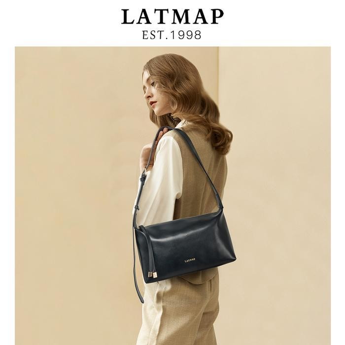 VBS เสนอกระเป๋าสตรีLATMAP กระเป๋าสะพายไหล่เรียบง่ายและมีสไตล์หนังคุณภาพสูงกันน้ําและทนทานแอปริคอทและ