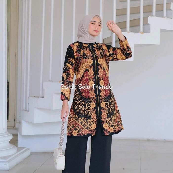 KATUN MF ชุดเดรสผ้าบาติกผู้หญิง Agness Tunic ผ้าผ้าฝ้ายเรียบซับใน / Trikot สบายเสื้อลําลองยาวชุดเดรส