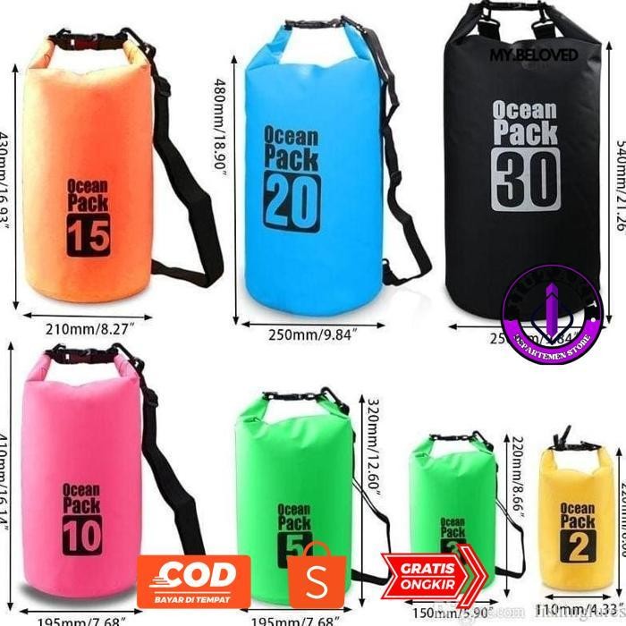Uk-68 yl-24 WATERPROOF BAG OCEAN PACK DRY BAG 10 LITER - 15 LITER - 20 LITER Premium