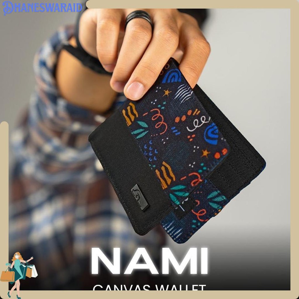 Mens Slim Casual Canvas Wallet with Premium Motif - Nami Wallet JP65