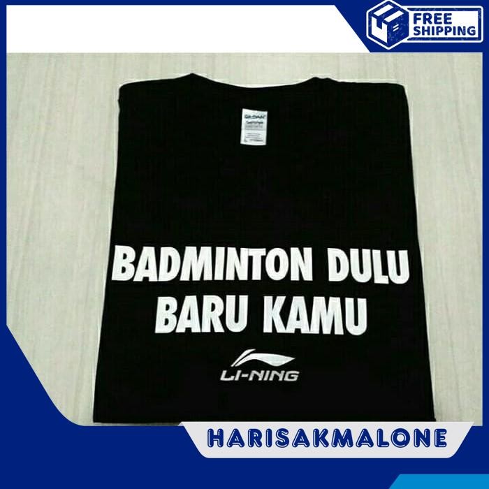 เสื้อยืดรวม 3 DISTRO BADMINTON FIRST FOR YOU PLAIN LINING CUSTOM BADMINTON INDONESIA