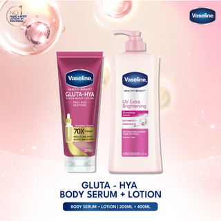Vaseline Gluta Hya Pro Age 200ml + Vaseline UV Extra Brightening 400ml
