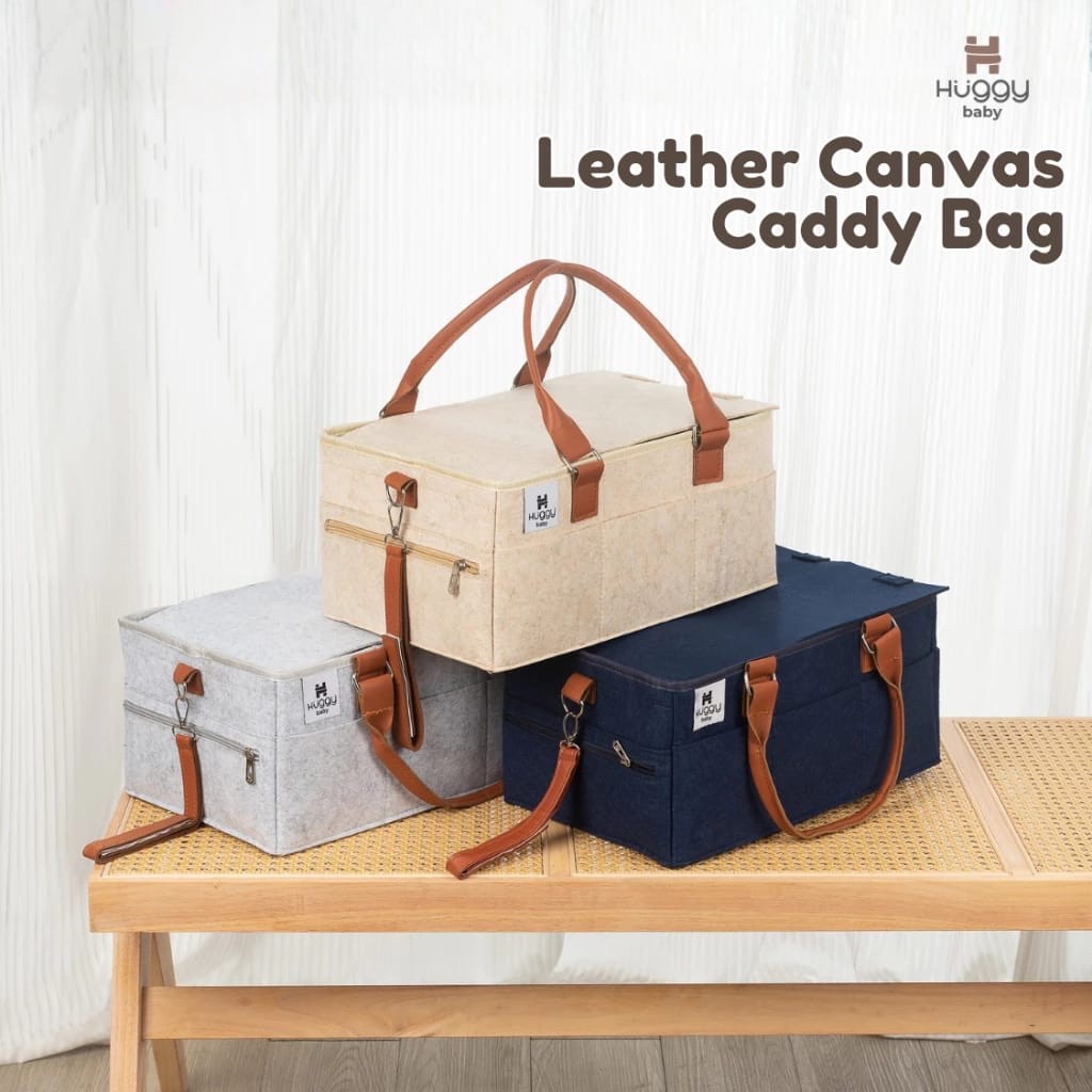 Huggy Baby BAG02 Leather Canvas Caddy Bag - กระเป๋าเดินทางอเนกประสงค์