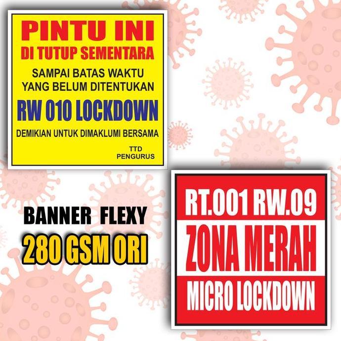 MERAH RED COVID ZONE BANNER / LOCKDOWN