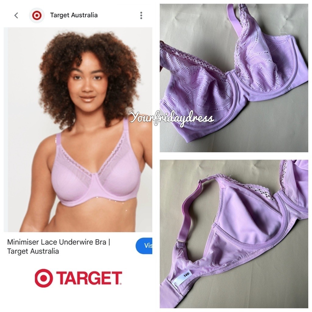 Target (แบรนด์ออสเตรเลีย) Minimiser Underwired Bra unเบาะผู้หญิง plus size bra ถ้วยขนาดใหญ่ Underwir