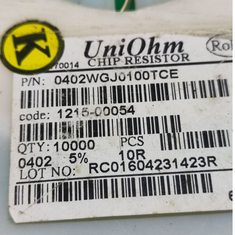 ตัวต้านทาน 0402 smd 10 โอห์ม 16 วัตต์