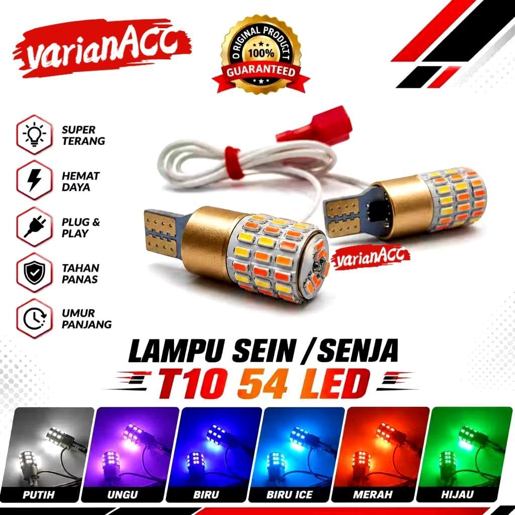 T10 SuperBright ไฟเลี้ยว 2 สีสีเหลือง 54 LED Universal สําหรับรถจักรยานยนต์อัตโนมัติ Cub และ Moge