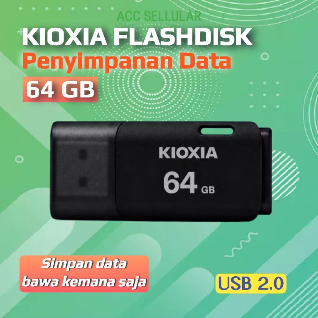 Kioxia Flashdisk Data Storage USB 2.0 แบบพกพา 64GB