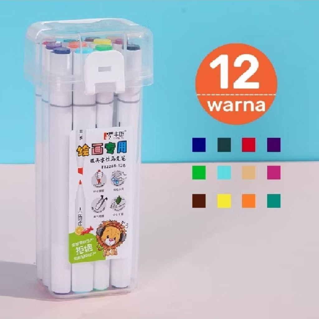 LDO 12 สี / 24 สี LDO Arcrylic Marker AM-12 / AM-24 Marker Set 12 สี Linko