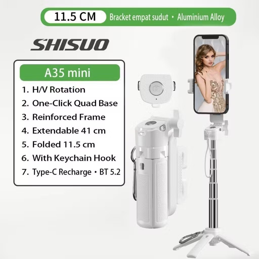 Tongsis ขาตั้งกล้อง 4 ฟุต Super Stable 5-in-1 บลูทูธ 5.2 Remote Type-C ขยาย 430 มม.SelfieStick Grip 