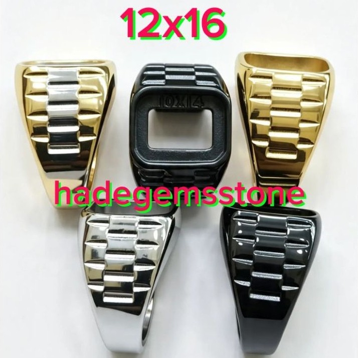 แหวนไทเทเนียม พร้อมกล่องฝัง 12x16 รุ่น relex